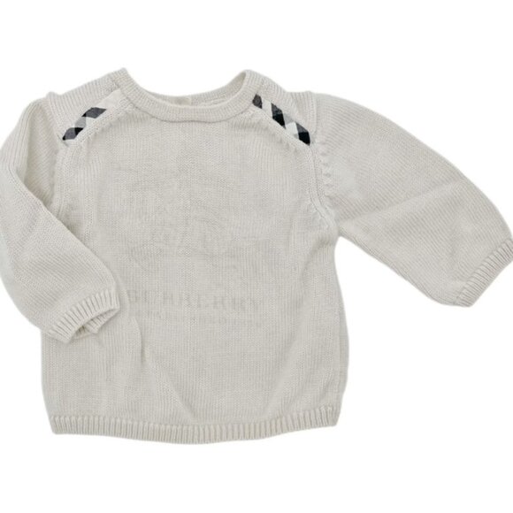 Burberry Baby 100% wool ivory sweater with Check Details - 3 months - Picture 1 of 1